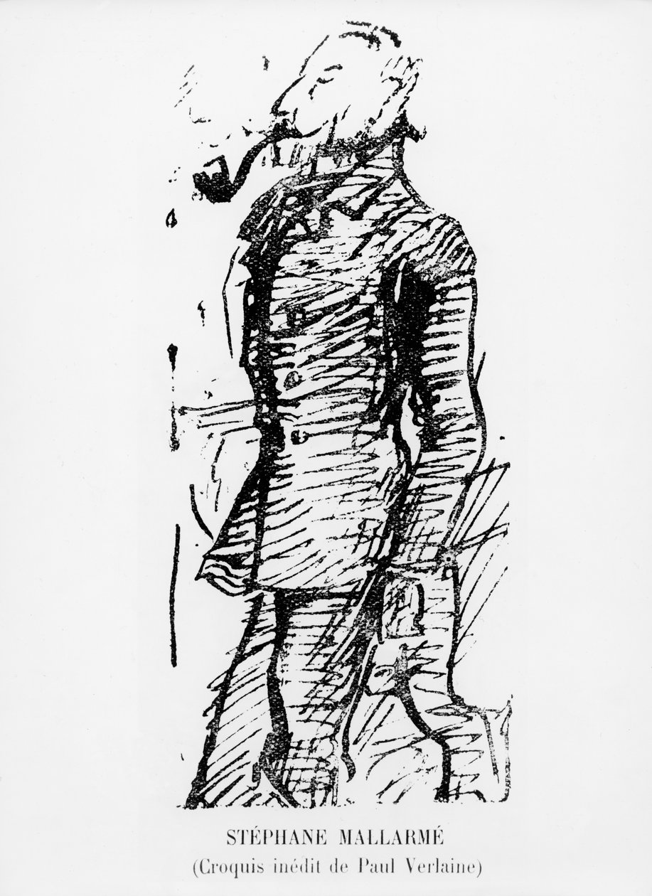Skiss av Stephane Mallarme, 1800-talet av Paul Verlaine