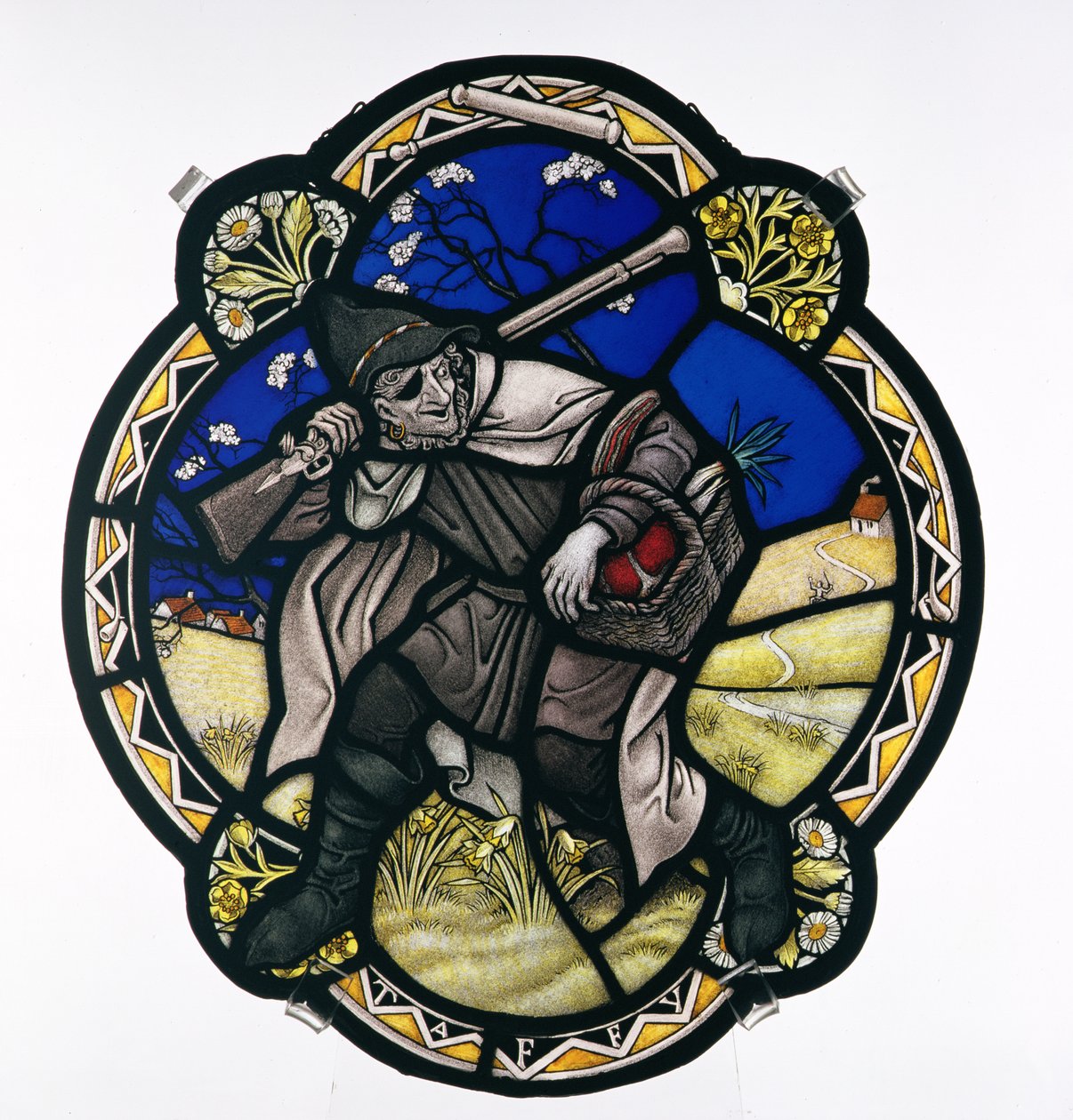 Taffy var en walesare, målad glaspanel, ca 1930-37 av Paul Vincent Woodroffe