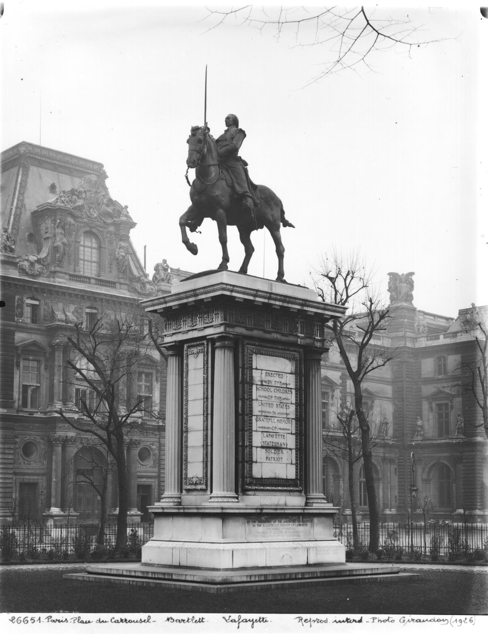 Monument tillägnat general Lafayette (1757-1834) 1899-1907 (brons) av Paul Wayland Bartlett