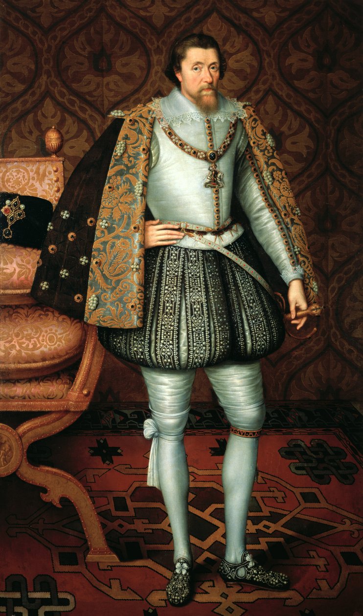 Kung James I av England (1566-1625) av Paul van Somer