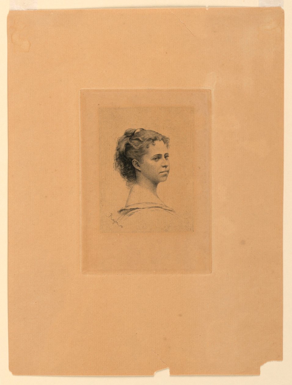 Porträtt av fröken Delaporte av Paul Adolphe Rajon