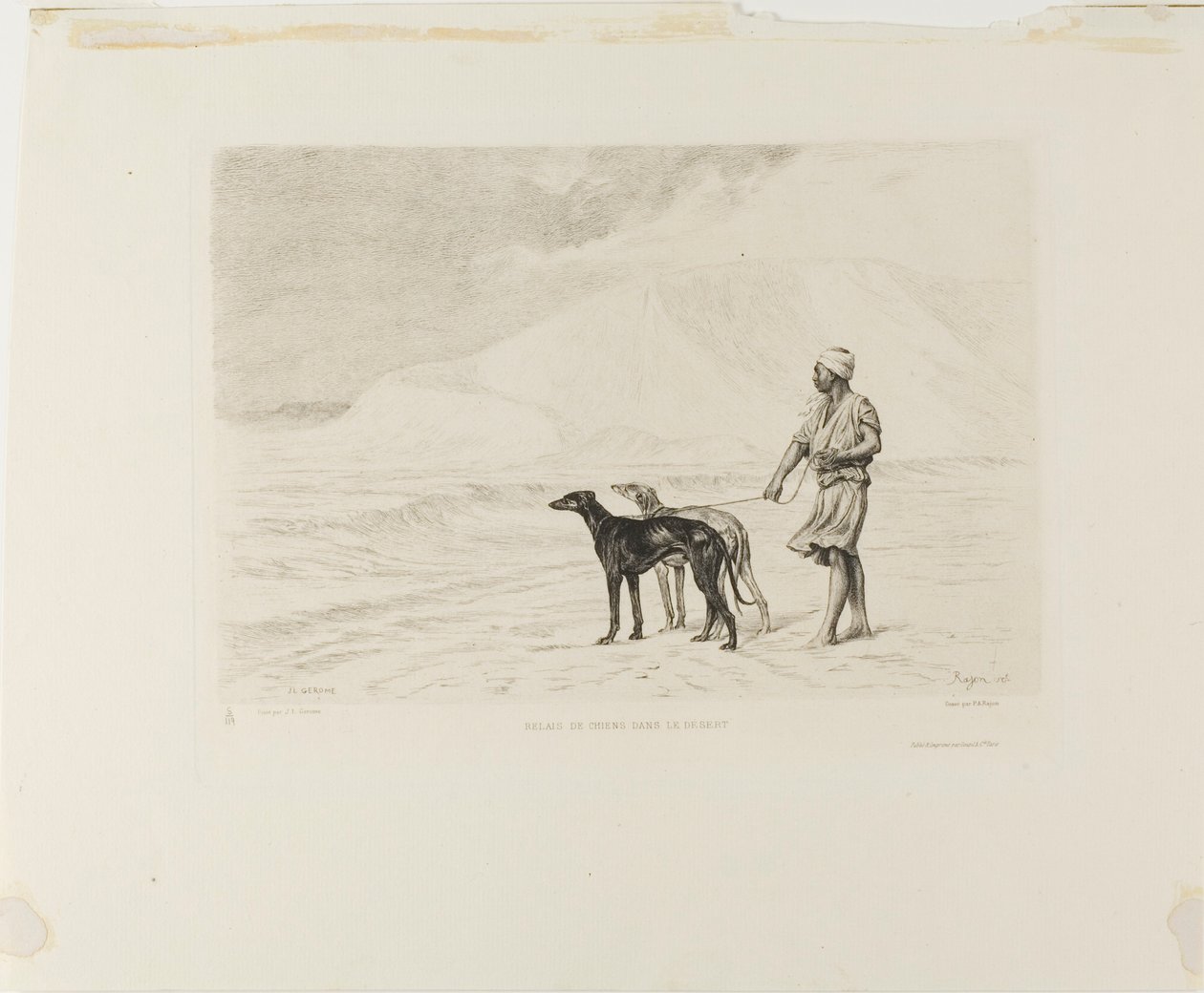 Relä av hundar i öknen av Paul Adolphe Rajon