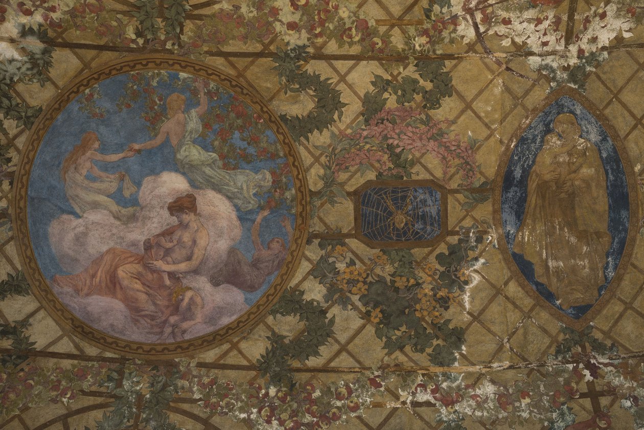 Dygnets timmar : La Maternité, mellan 1909 och 1910 (arkitektonisk dekor) av Paul Albert Baudouin