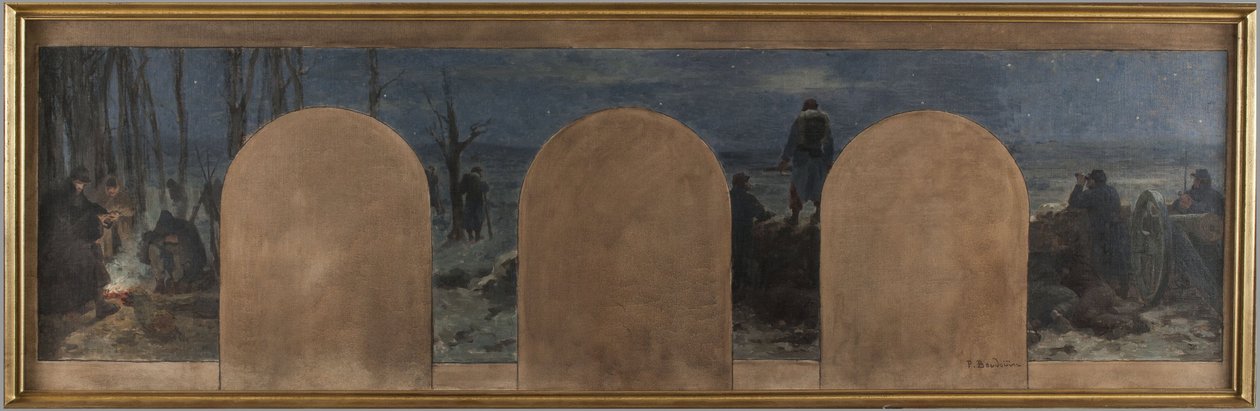 Skiss till kabinett för prefekten för Hôtel de Ville: Det yttre försvaret under belägringen av Paris 1870 av Paul Albert Baudouin