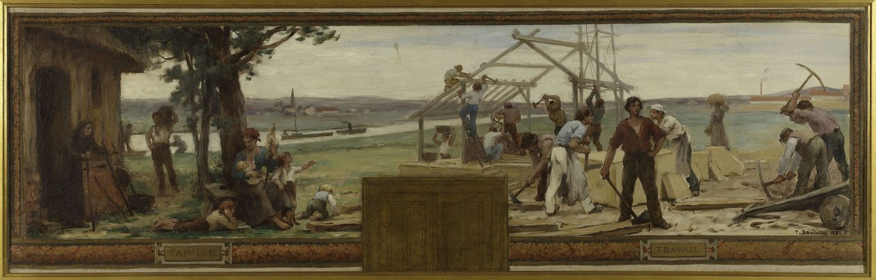 Skiss till stadshuset i Saint Maur-des-Fossés: Familj och arbete av Paul Albert Baudouin