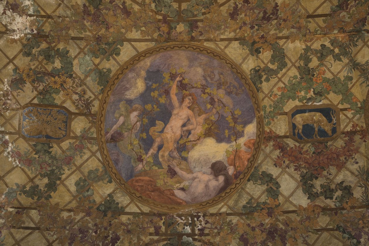 Månaderna i den revolutionära kalendern: Vendémiaire, mellan 1909 och 1910 (arkitektonisk dekor) av Paul Albert Baudouin