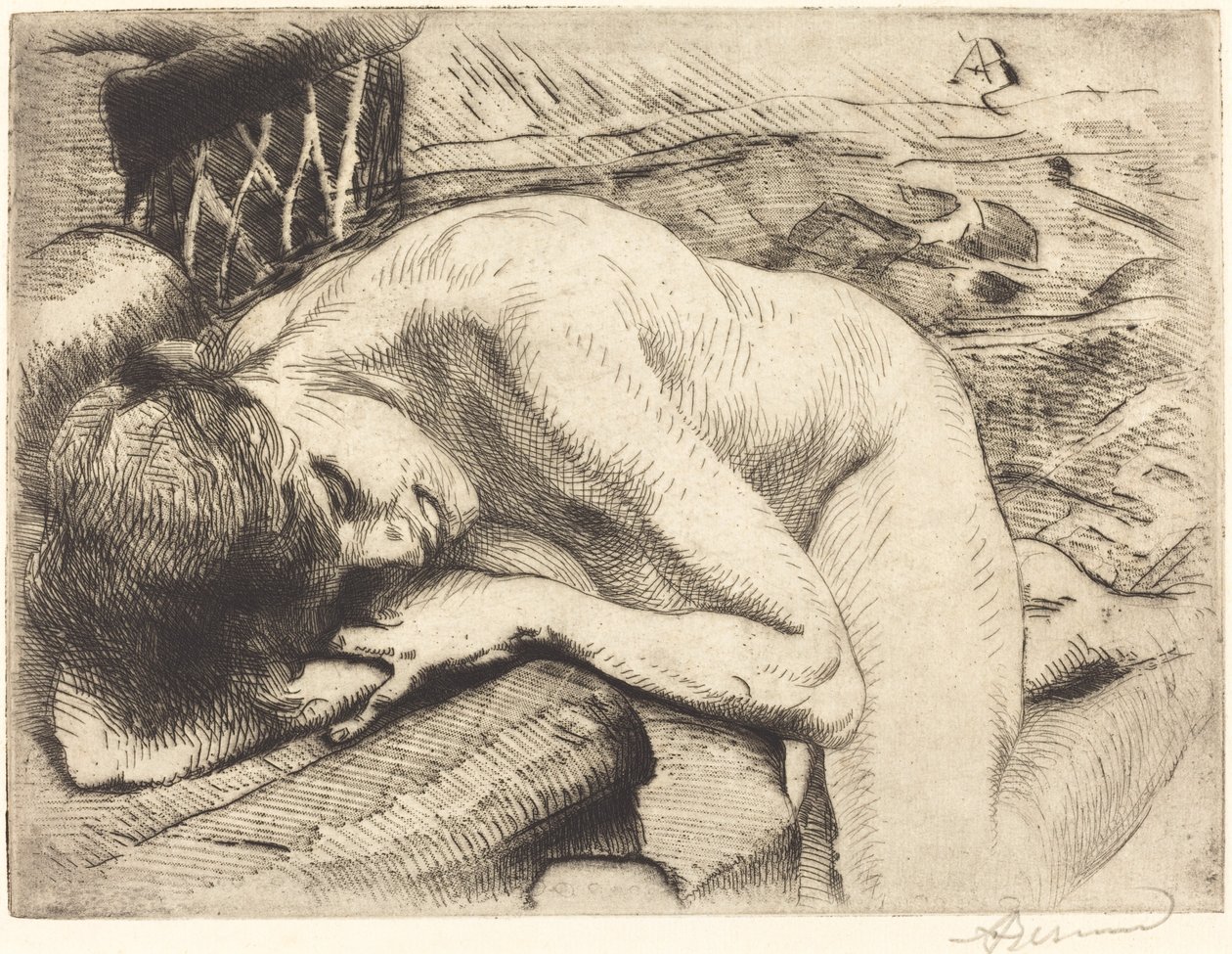 Modellen sover på golvet Modellen sover på golvet, 1885. av Paul Albert Besnard