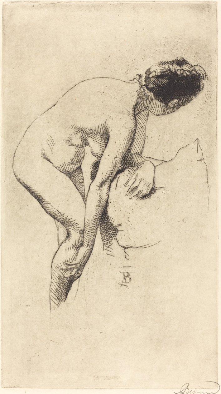 Naken som håller i benet Naken kvinna som håller i benet, 1886. av Paul Albert Besnard