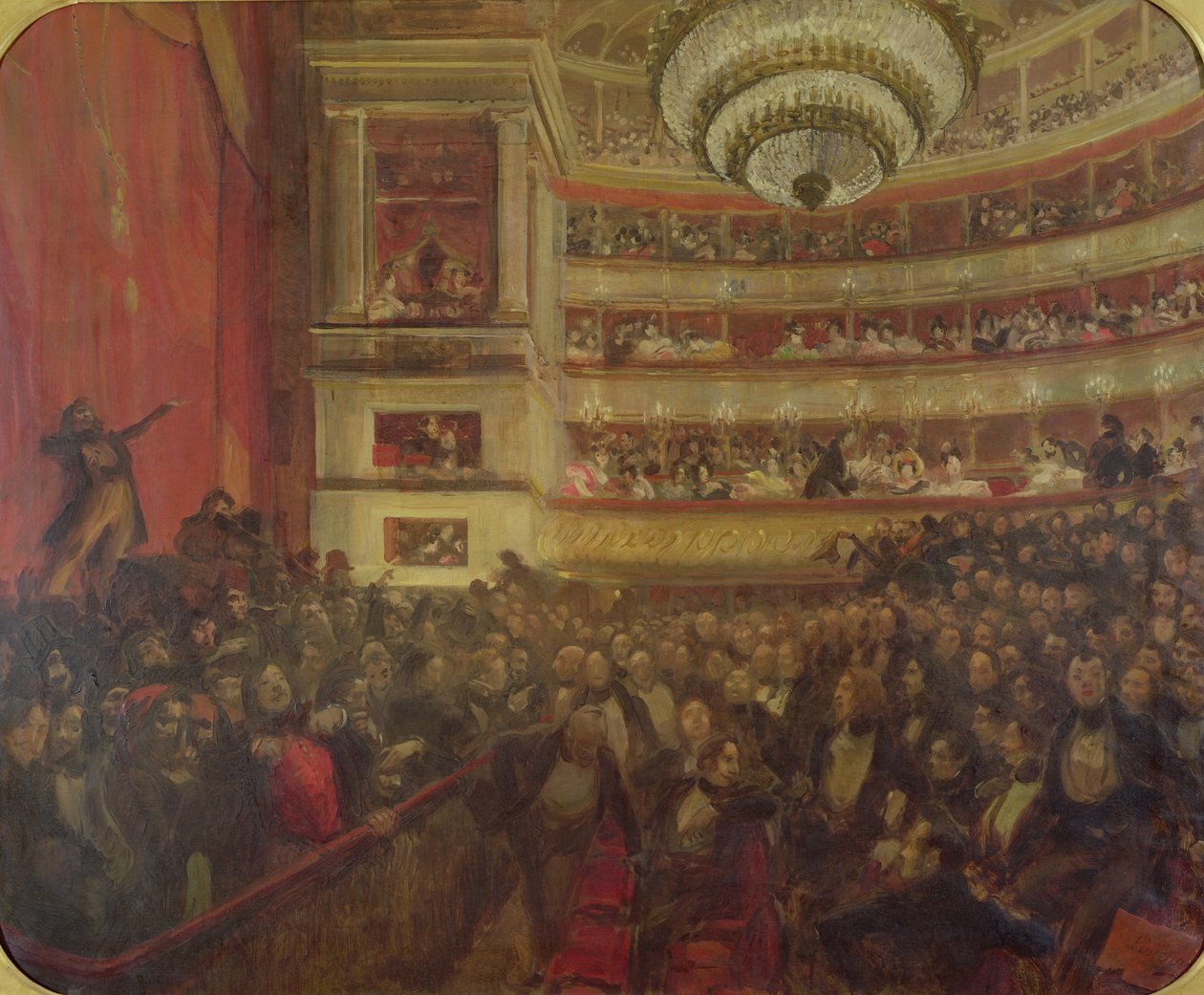 Framförande av "Hernani" av Victor Hugo (1802-85) 1830, c.1902-03 av Paul Albert Besnard