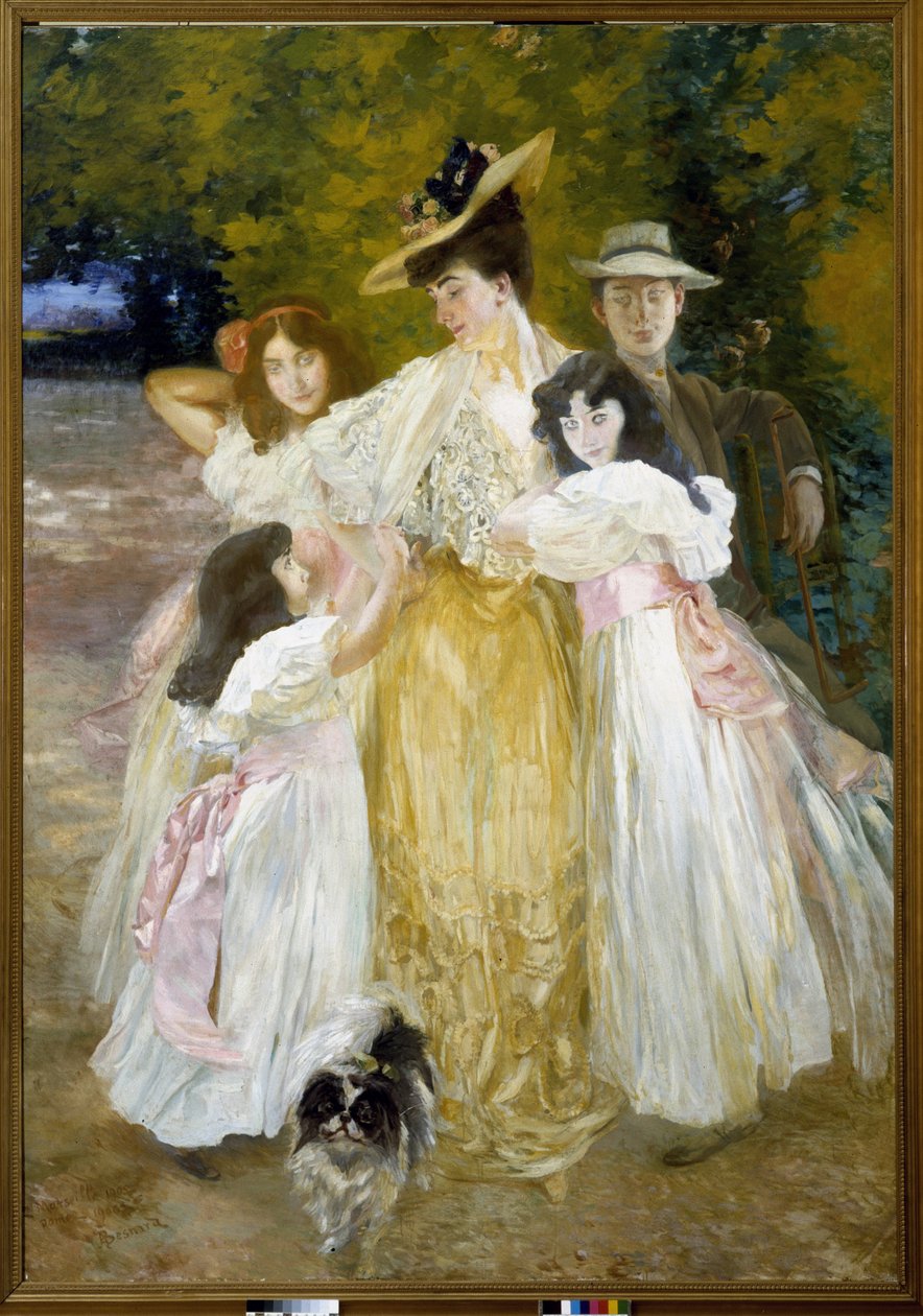 Porträtt av Madame Mante och hennes barn av Paul Albert Besnard