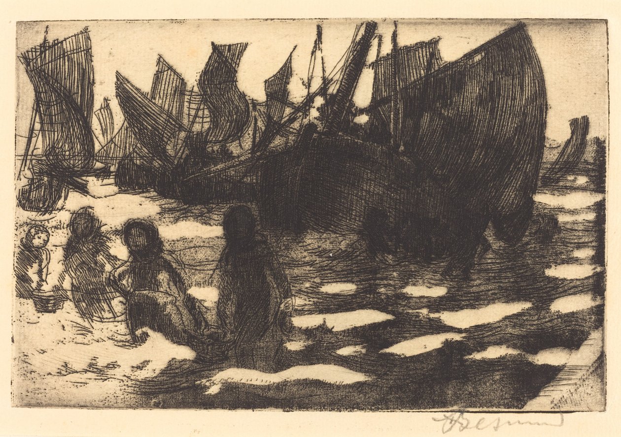 Små fiskebåtar från Berck Petites Pêcheuses de Berck, 1897. av Paul Albert Besnard