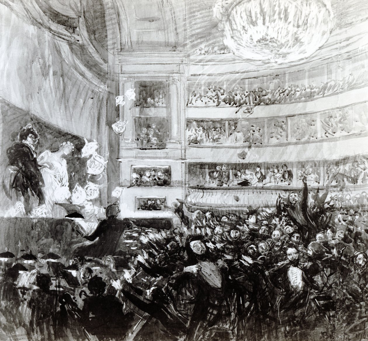 Slaget vid Hernani vid Comedie Francaise den 25 februari 1830, 1909 av Paul Albert Besnard