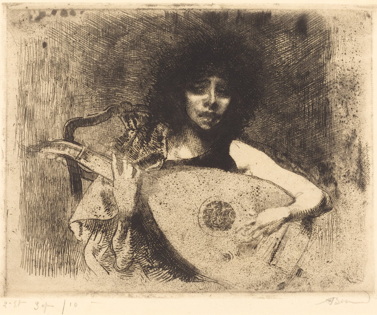Lutspelaren, 1922. av Paul Albert Besnard