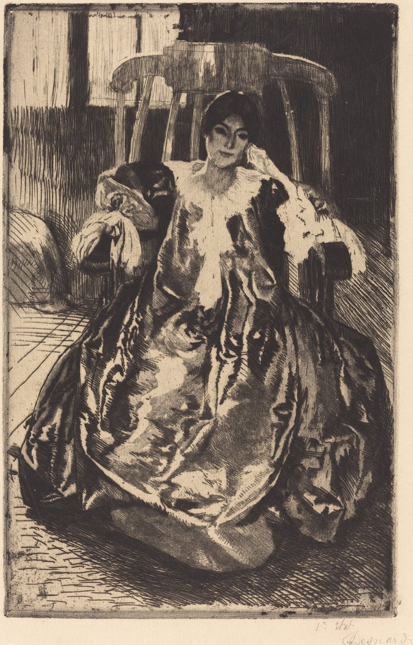 Sidenklänningen Sidenklänningen, 1887. av Paul Albert Besnard