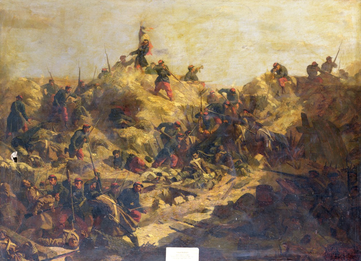 Intagande av den strategiska kullen under belägringen av Sevastopol och general Brancions död, 7 juni 1855 av Paul Alexandre Protais