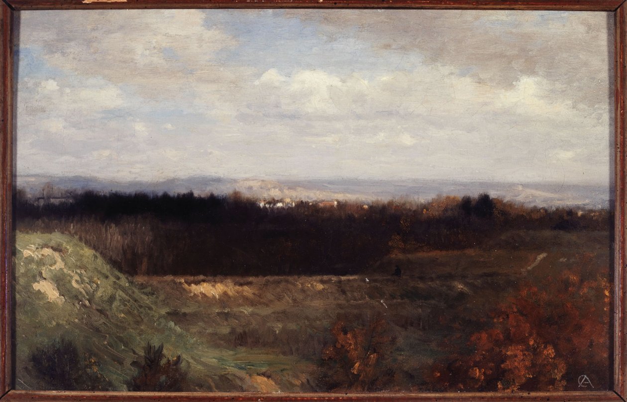 Utsikt över Bois de Boulogne från Boulevard Suchet, ca 1860 (olja på duk) av Paul Alfred de Curzon