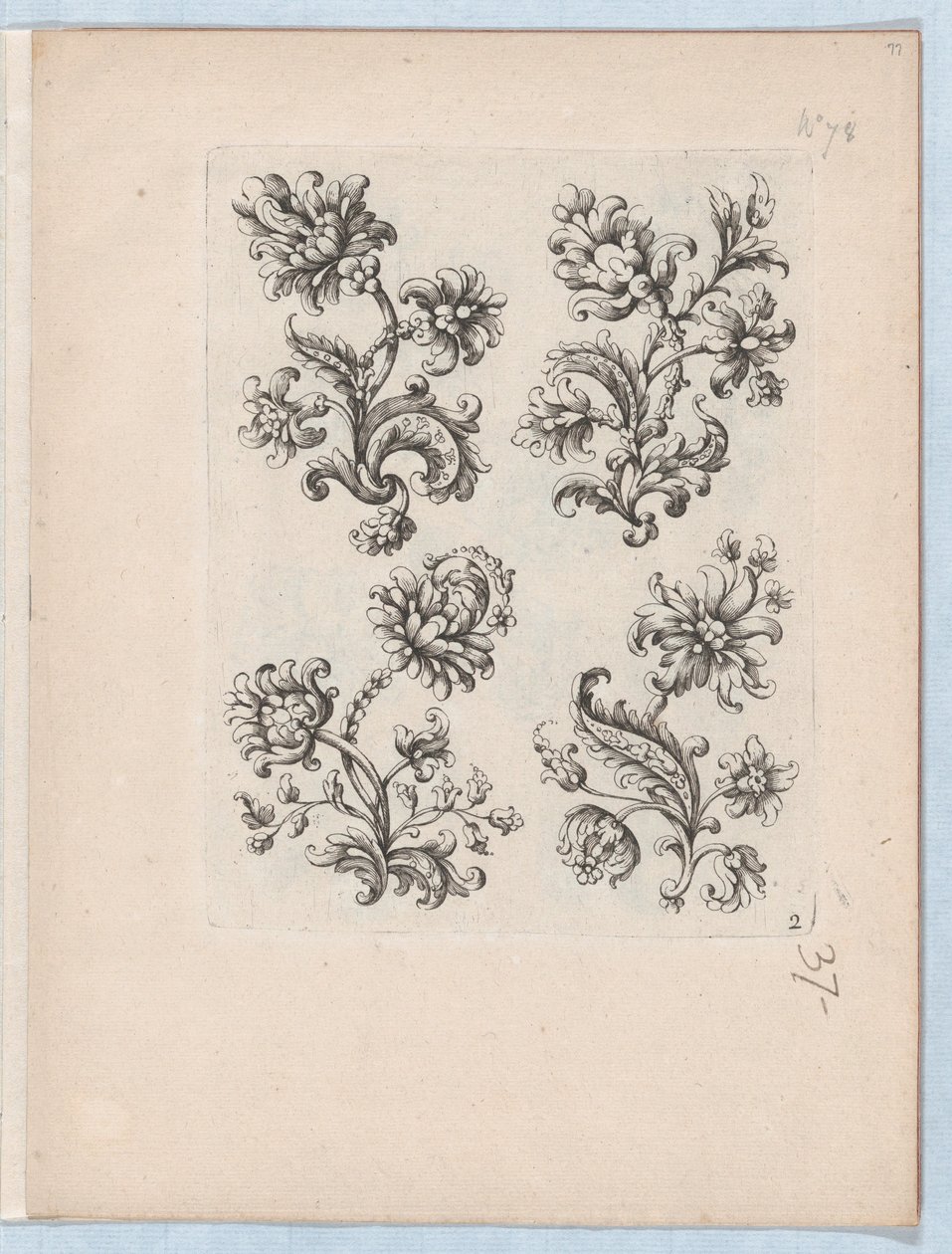 Serie av små blomstermotiv, tavla 2, ca. 1670-85., ca. 1670-85. av Paul Androuet Du Cerceau