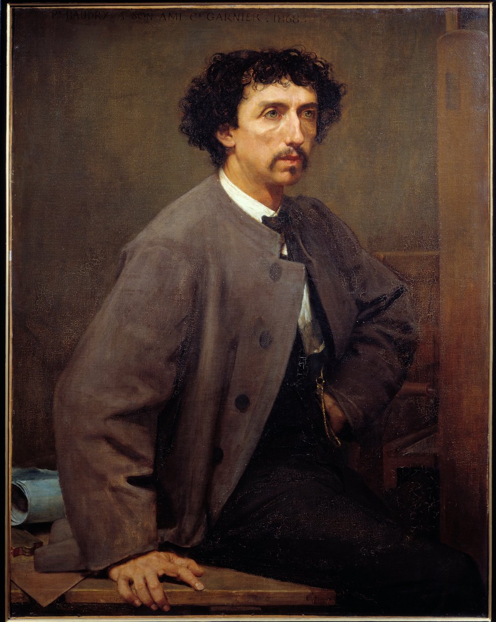 Porträtt av Charles Garnier, fransk arkitekt (1825 - 1898). Målning av Paul Baudry (1828-1885) av Paul Baudry