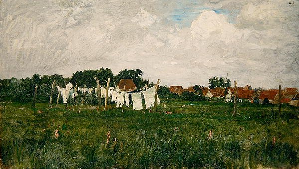 Mecklenburg, Landskap med den lilla staden Schwann på Warrow av Paul Baum