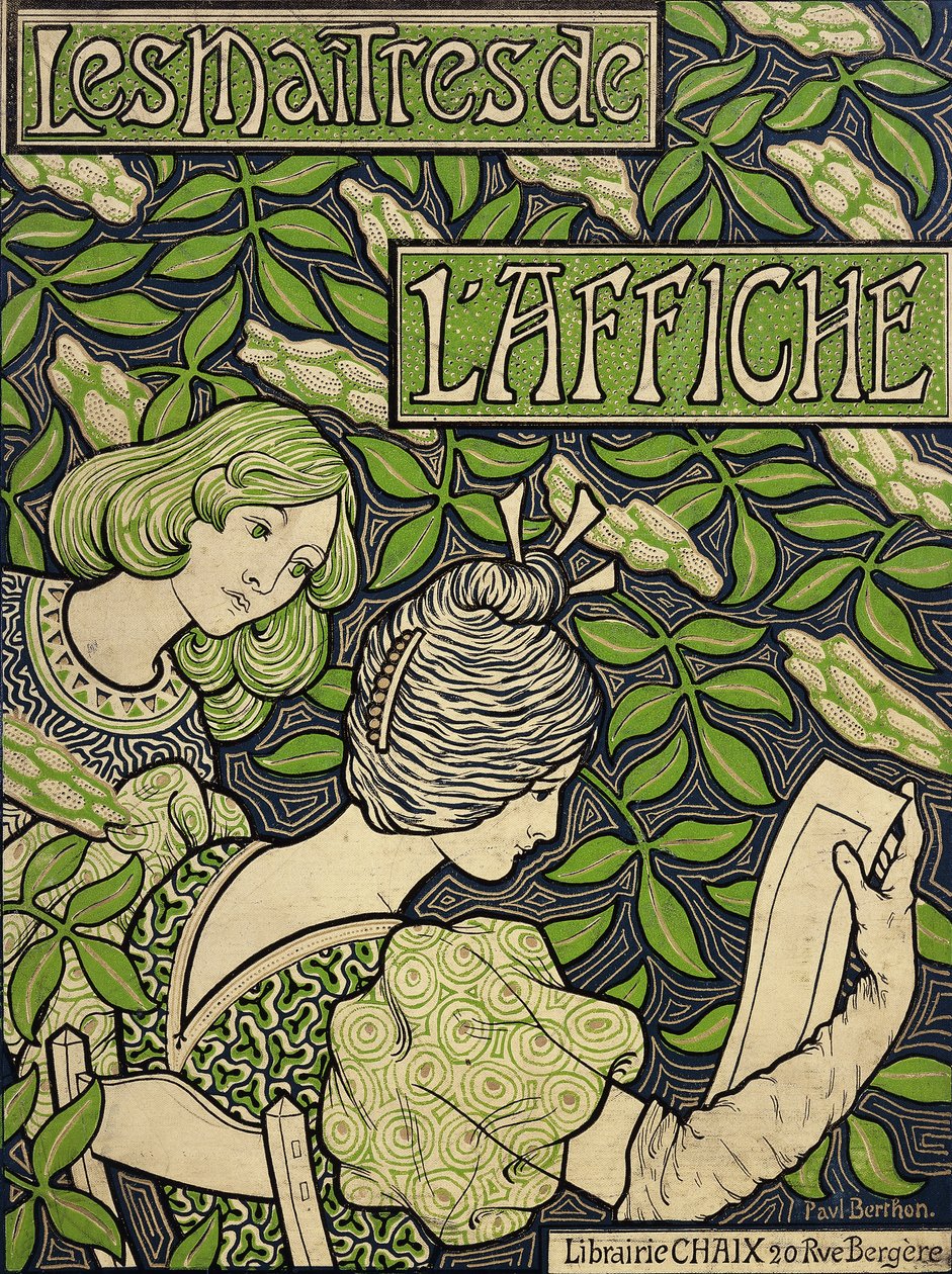 Titelsida från affischens mästare, volymer I-V; Les Maitres de l"Affiche, volymer I-V, 1896-1900 av Paul Berthon
