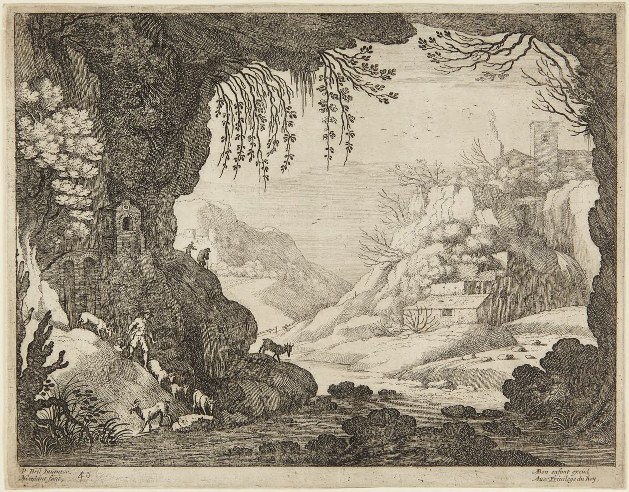 Getherde i en grotta av Paul Bril