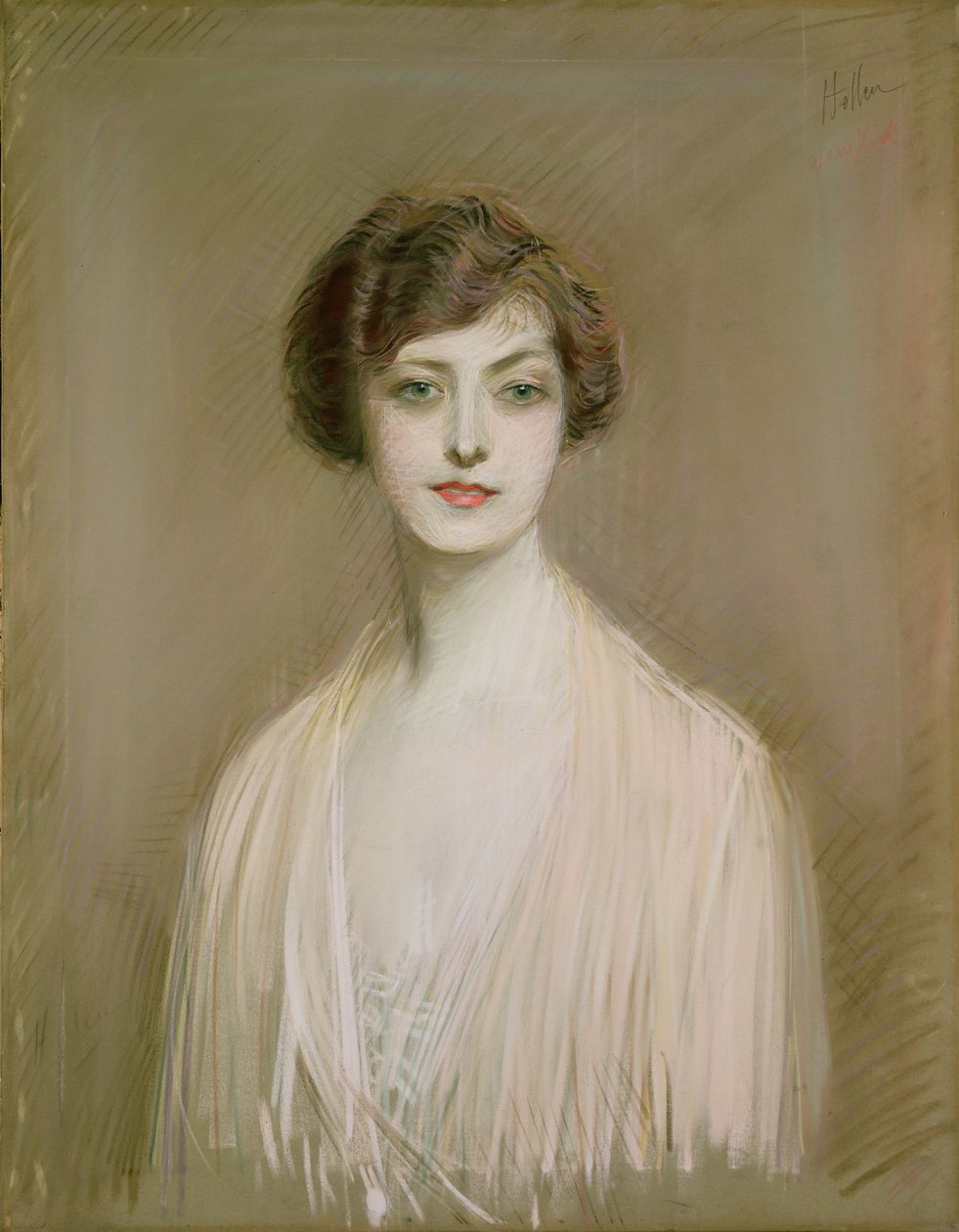En amerikan (pastell på duk) av Paul Cesar Helleu