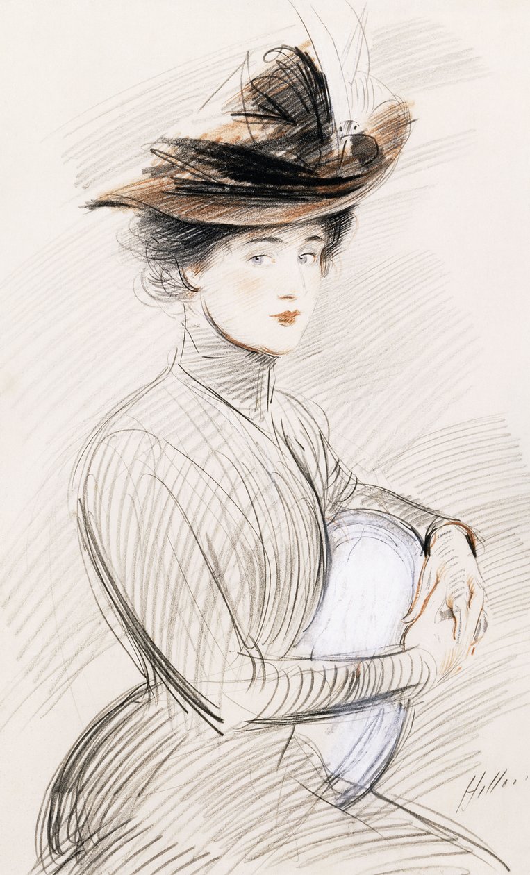 En elegant dam, av Paul Cesar Helleu