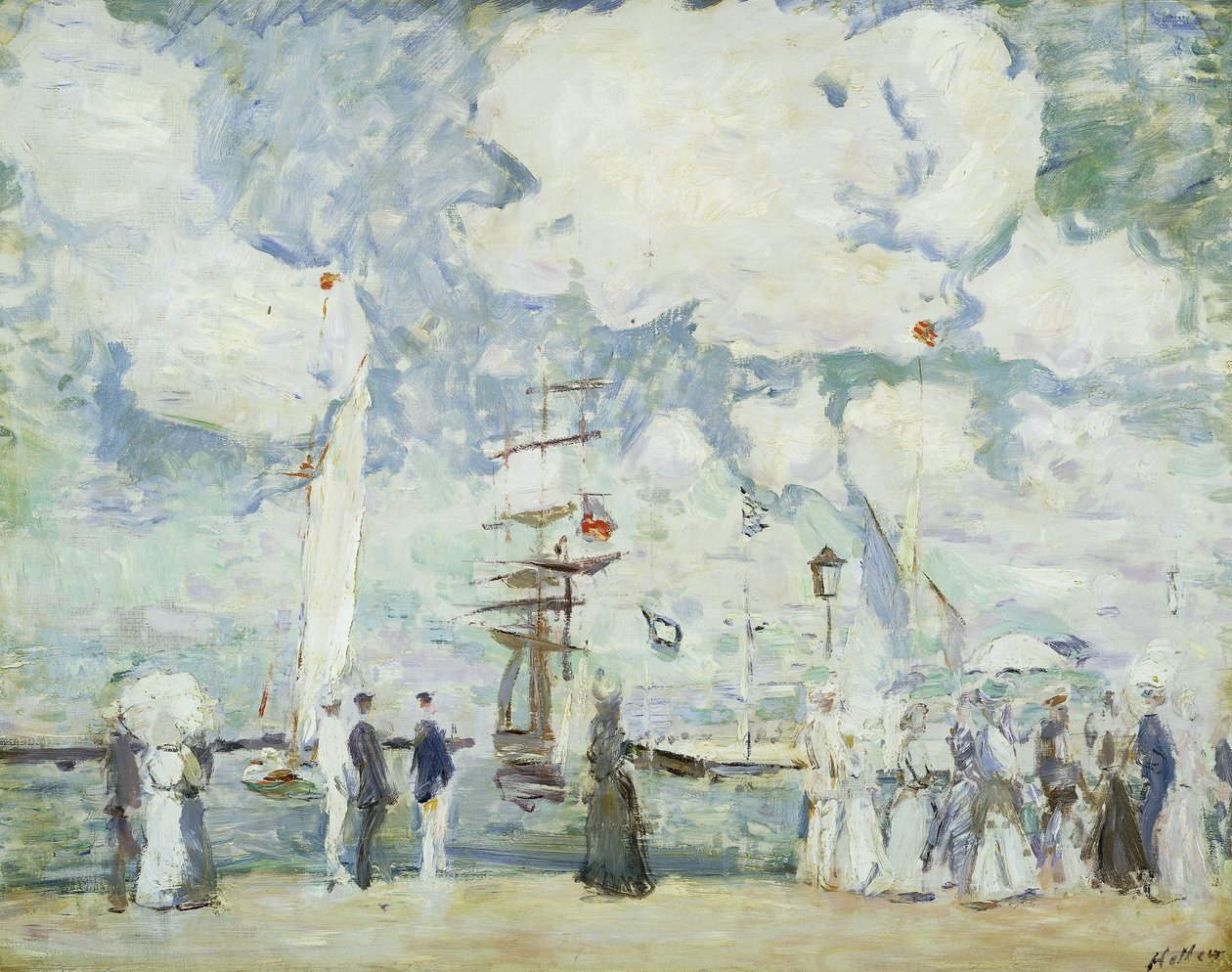 Hamninloppet vid Deauville; Ingången till Deauville Basin, av Paul Cesar Helleu