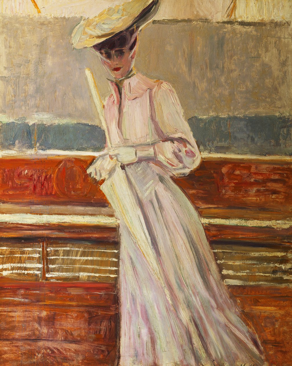 Madame Helleu på Yacht Etoile, c.1902 av Paul Cesar Helleu
