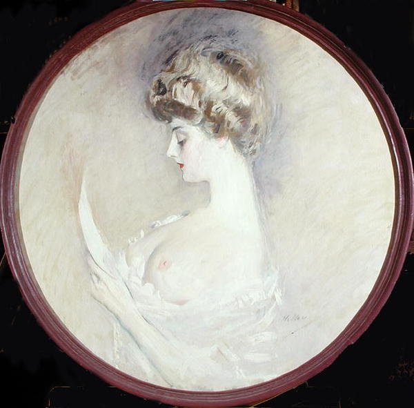 Marthe Letellier (olja på duk) av Paul Cesar Helleu