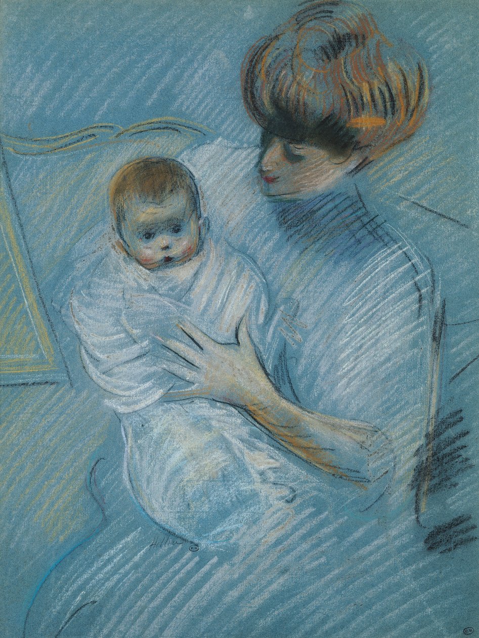 Moderskap (pastell på papper) av Paul Cesar Helleu