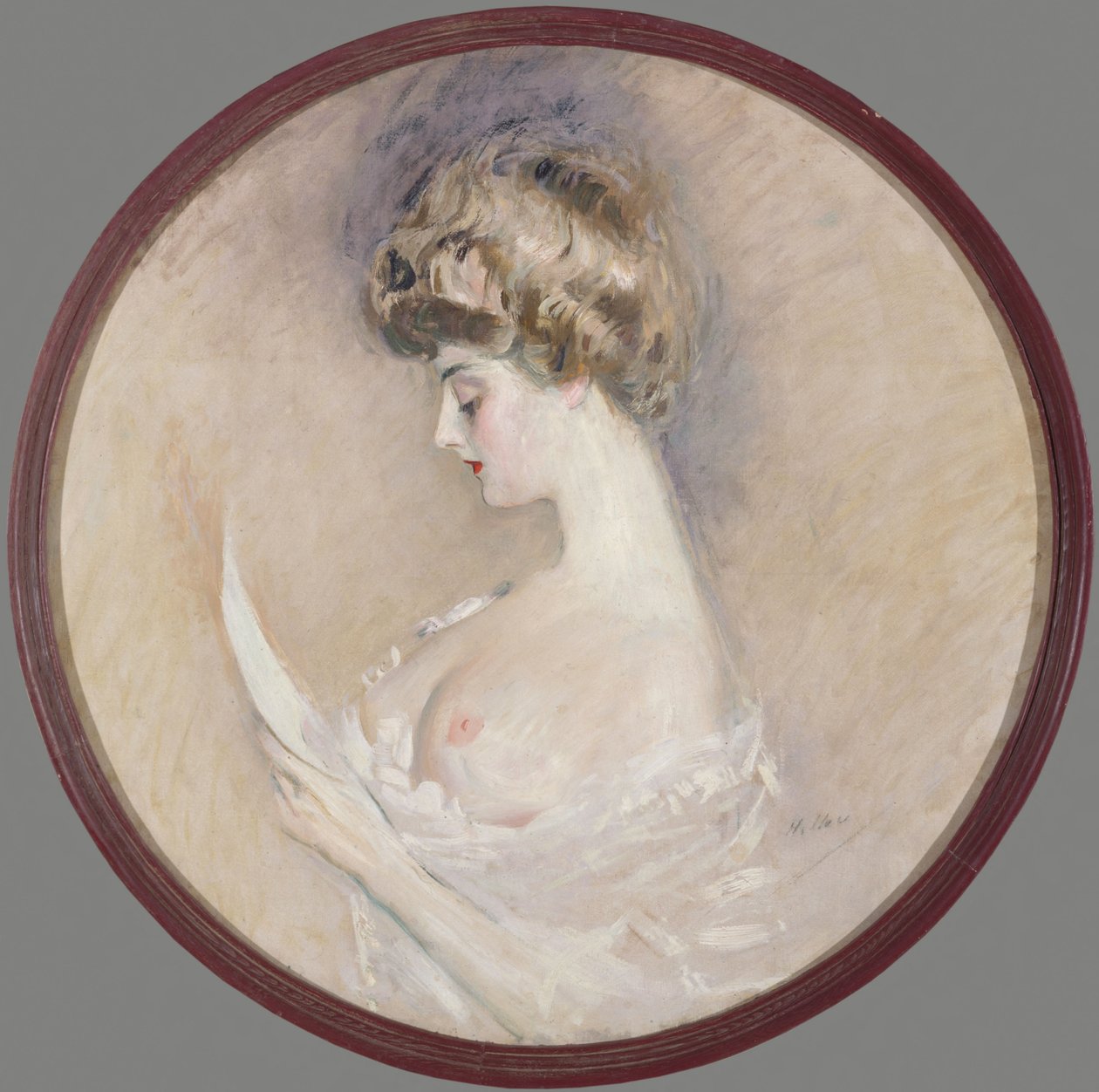 Porträtt av Marthe Letellier, född Fourton, ca. 1900. av Paul Cesar Helleu