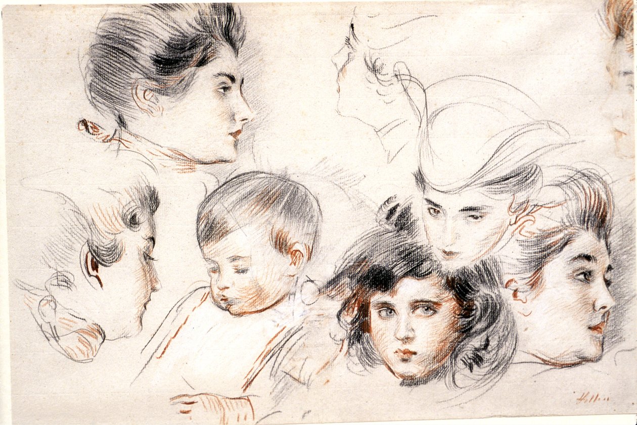 Huvudstudier av Paul Cesar Helleu