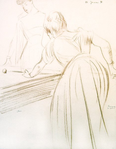 Comtesse Greffuhle och Raymonde de Galard av Paul Cesar Helleu