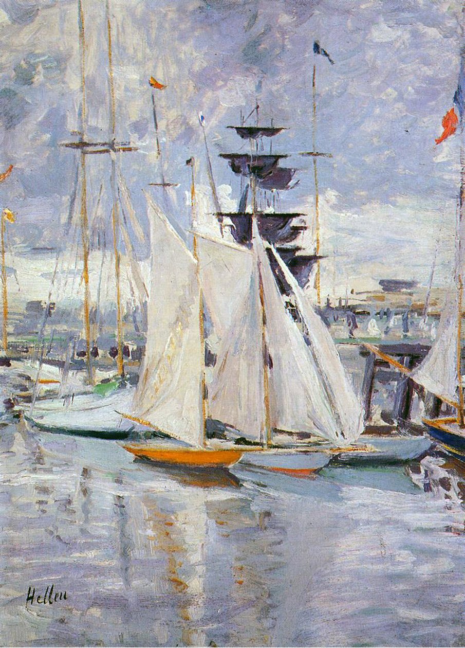 Hamnen, Deauville, Normandie, 1912 av Paul Cesar Helleu