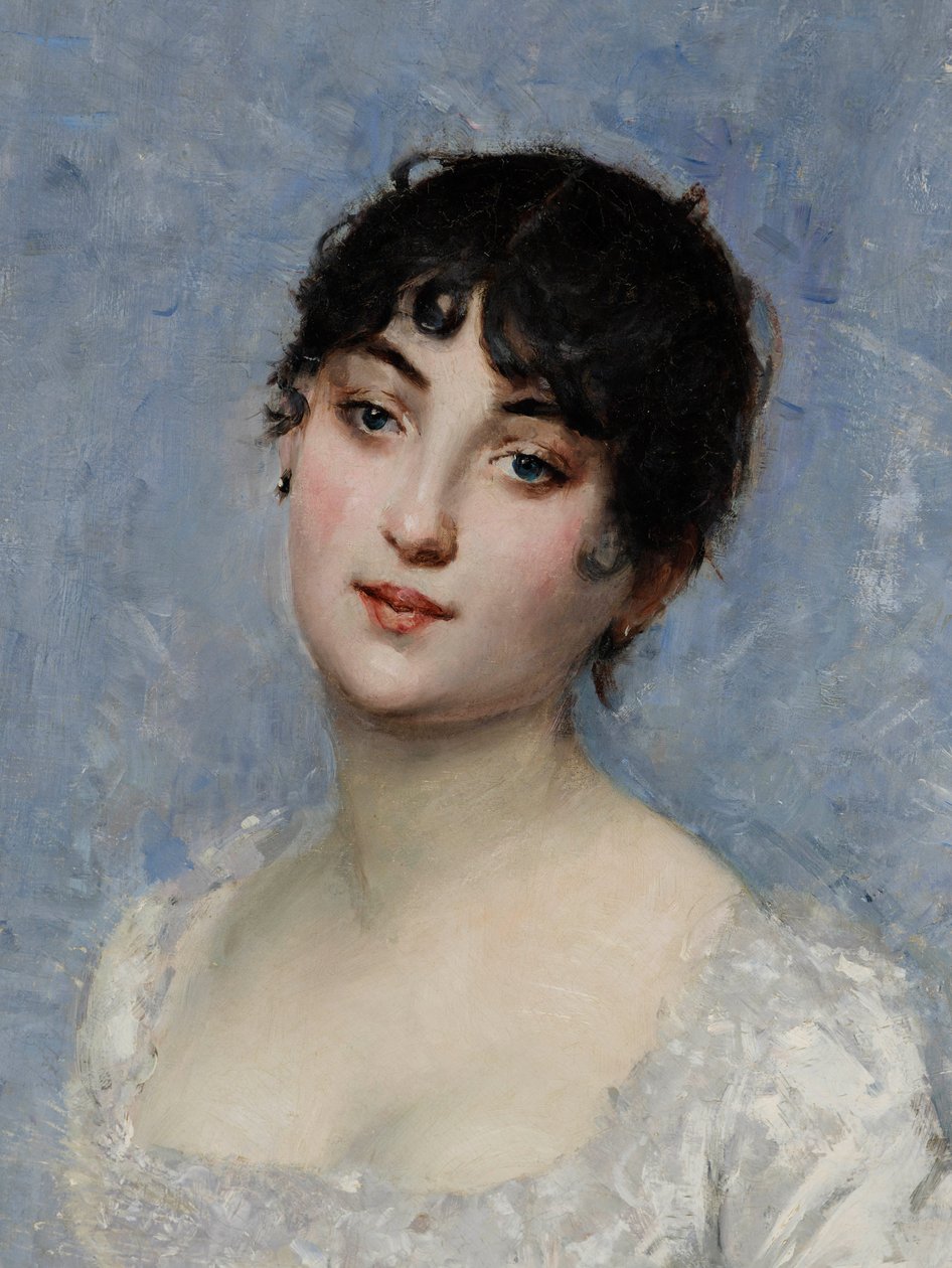 Ung dam i vitt av Paul Cesar Helleu