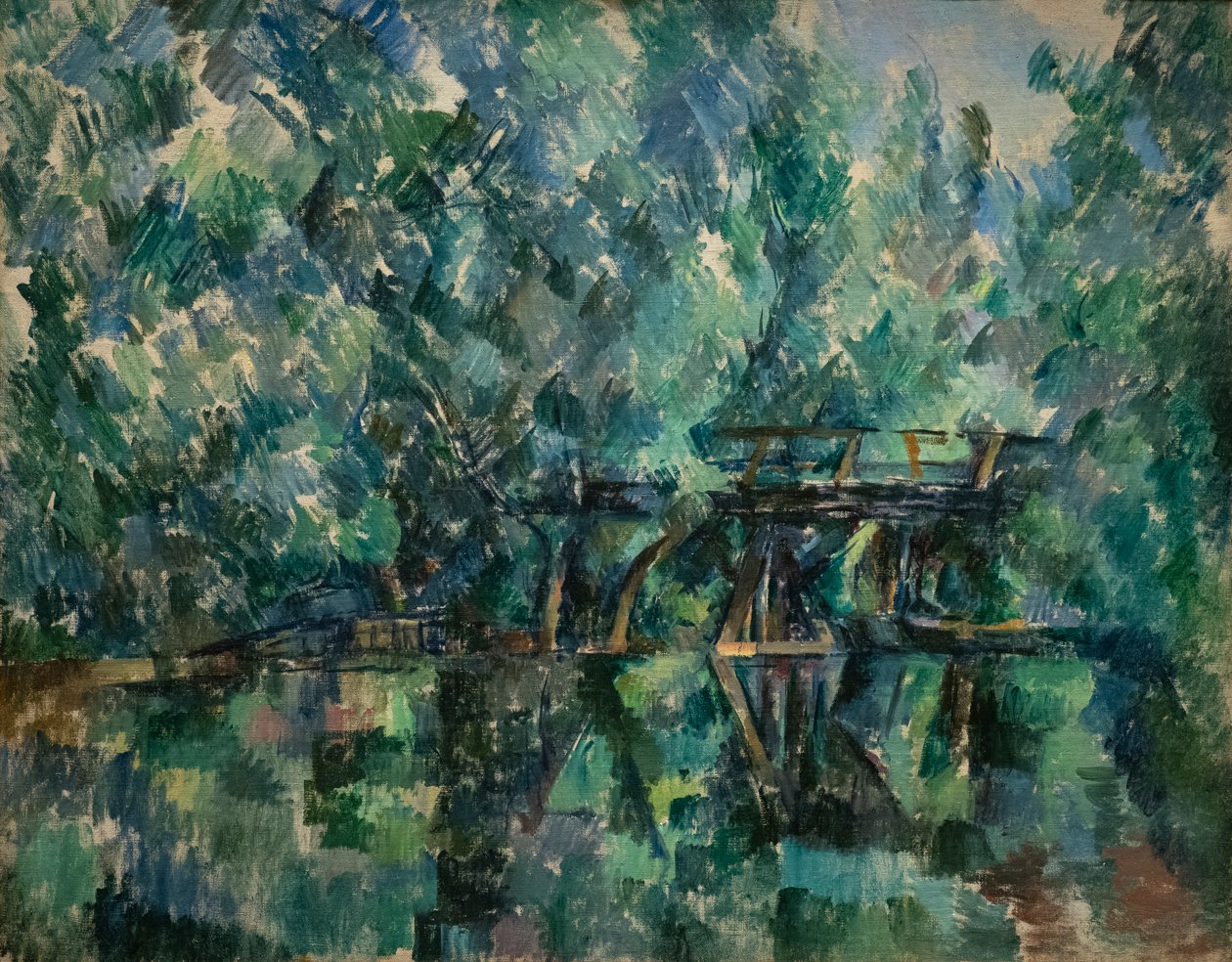En bro över en damm Saint-Maur-des-Fosses av Paul Cézanne