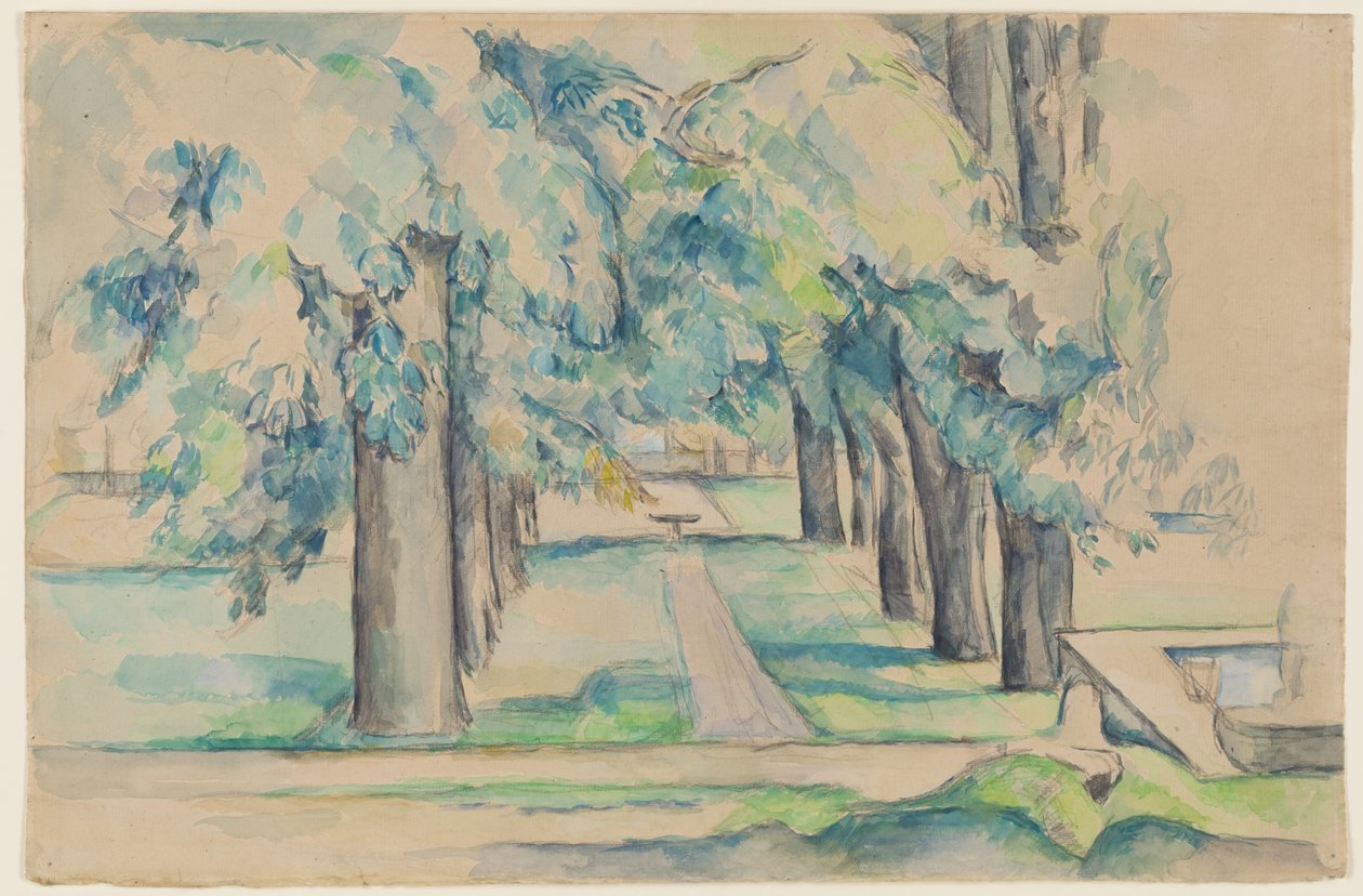Avenue of Chestnut Trees at the Jas de Bouffan, ca 1878-90 (akvarell) av Paul Cézanne
