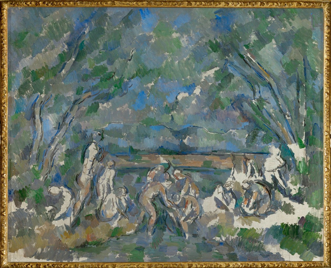Bathers (olja på duk) av Paul Cezanne