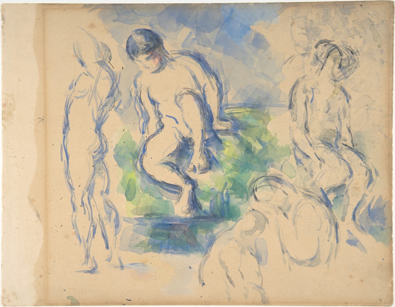 Badende (recto); Stillleben (verso) av Paul Cézanne
