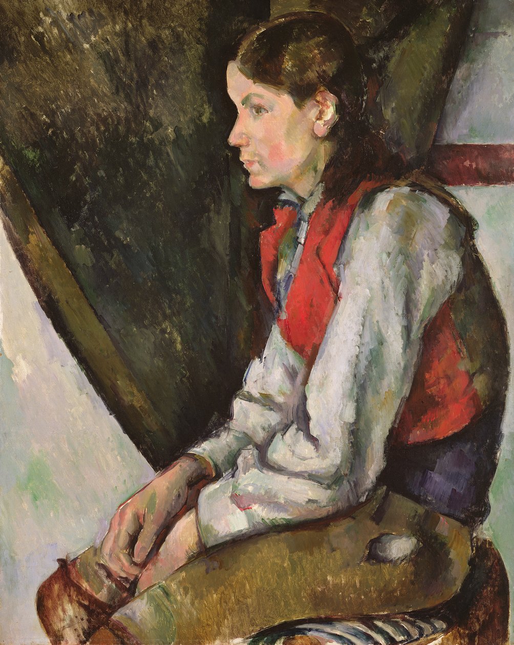 Pojke i en röd väst av Paul Cézanne