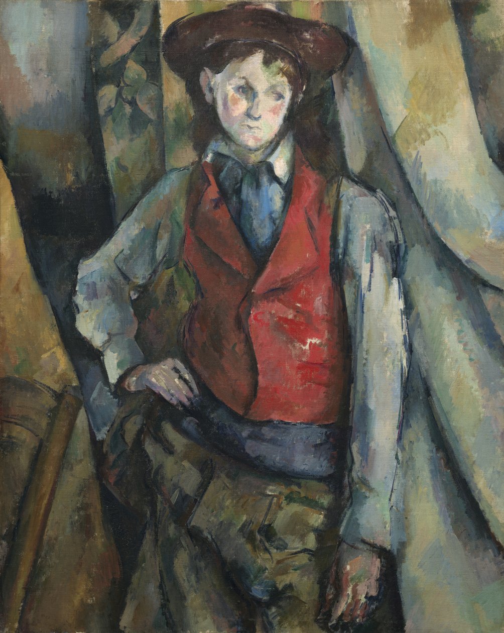 Pojke i röd väst av Paul Cézanne