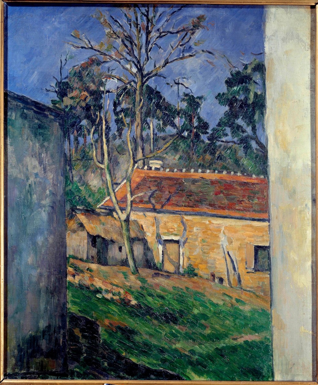 Gårdsgård i Auvers Målning av Paul Cezanne (1839-1906) 1879 Sön. 0,65x0,54 m Paris, Orsay-museet av Paul Cézanne