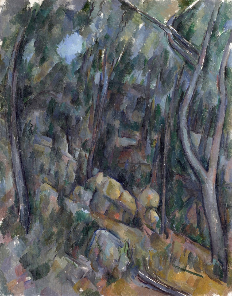 In the Grounds of Chateau Noir - Cezanne, Paul (1839-1906) The Grounds of the Chateau Noir Olja på duk um 1900-1904 National Gallery, London 90,7x71,4 av Paul Cézanne