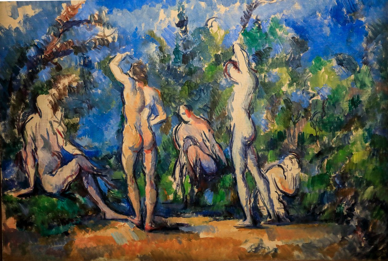 Fem badande 1900 - 1904 (olja på duk) av Paul Cézanne