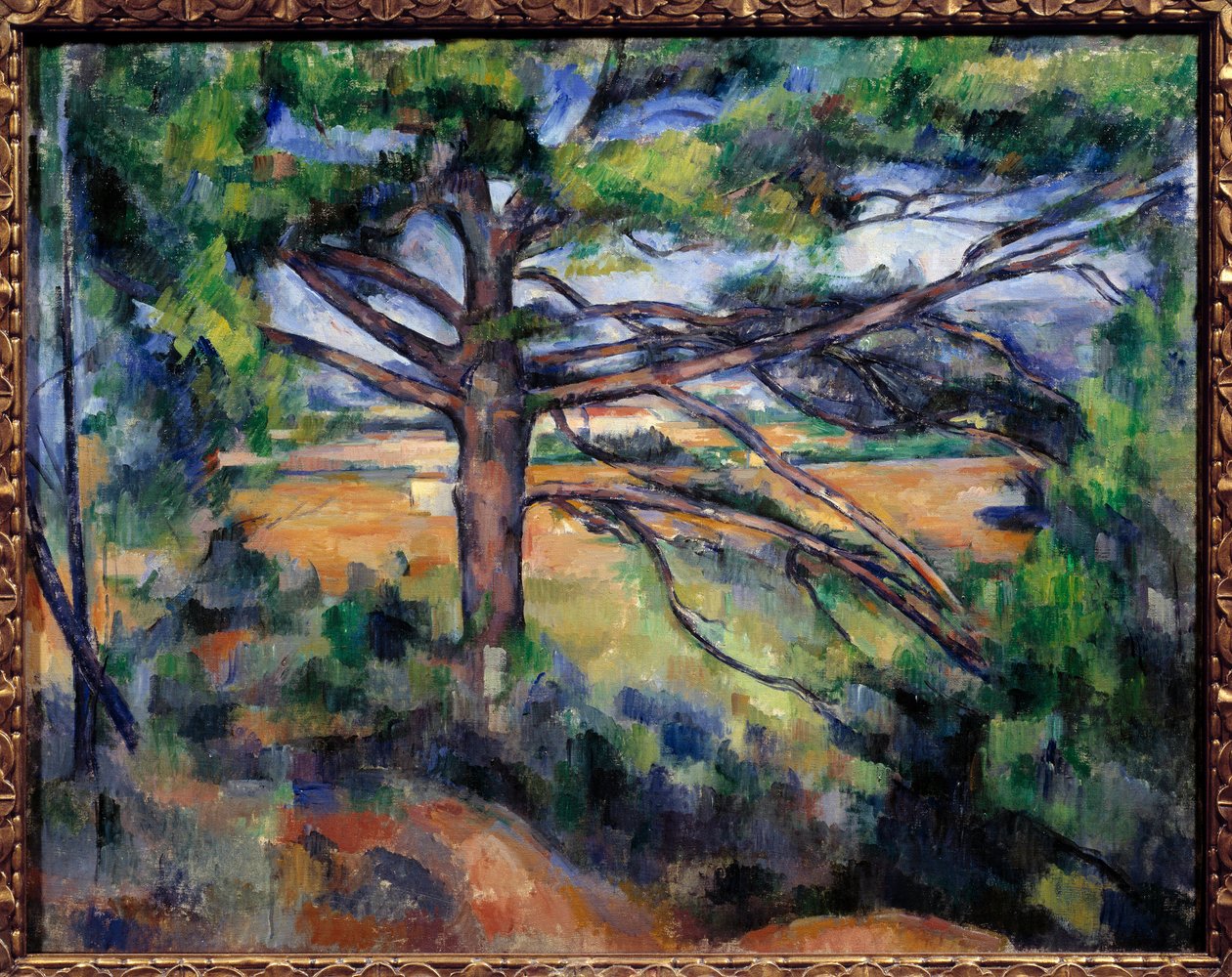 Stor tall nära Aix Målning av Paul Cezanne (1839-1906) 1890 sön. 0,73x0,92 m Sankt Petersburg, Eremitagemuseet - En stor tall nära Aix - Målning av Paul Cezanne (1839-1906), olja på duk (73 x 92 cm) av Paul Cézanne