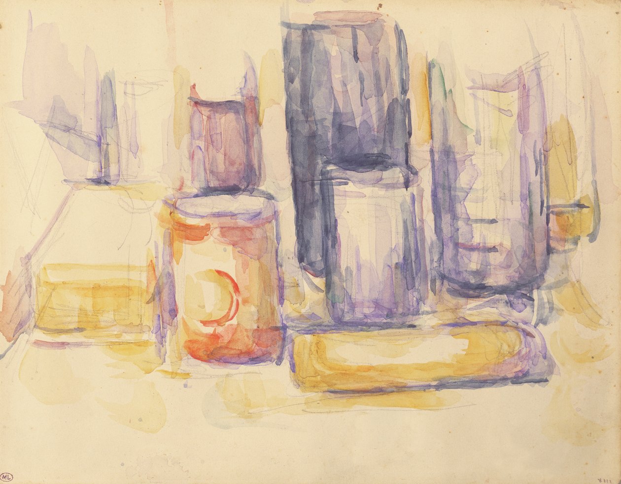 Köksbord: Krukor och flaskor av Paul Cézanne