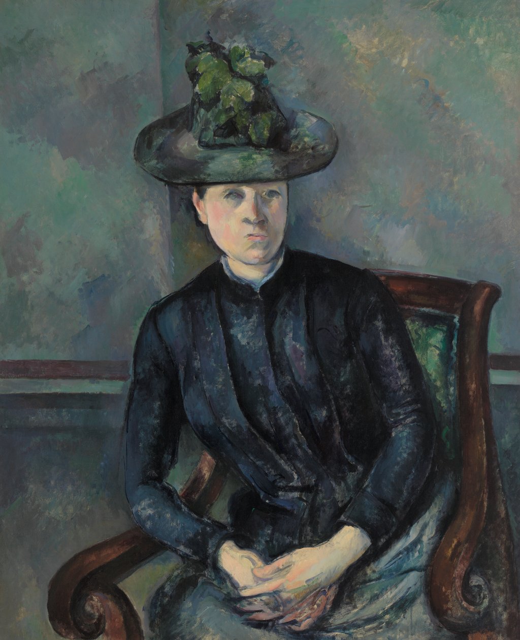 Madame Cezanne med grön hatt av Paul Cézanne
