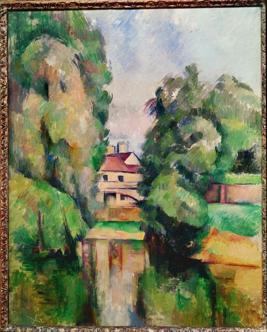 Kvarn vid floden (olja på duk) av Paul Cézanne