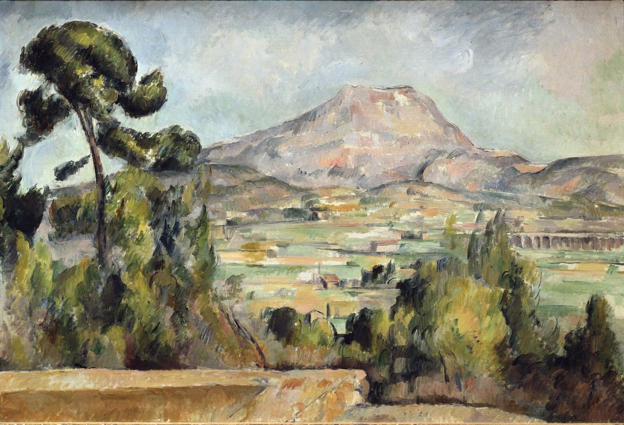 Berg Sainte-Victoire - Olja på duk av Paul Cézanne